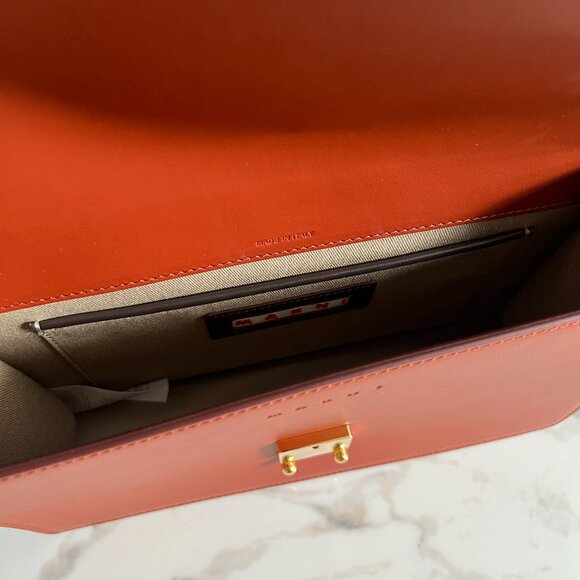 NWT - Marni Trunk Slim Shoulder Bag - Brick Red🤎❤️ - Picture 2 of 9